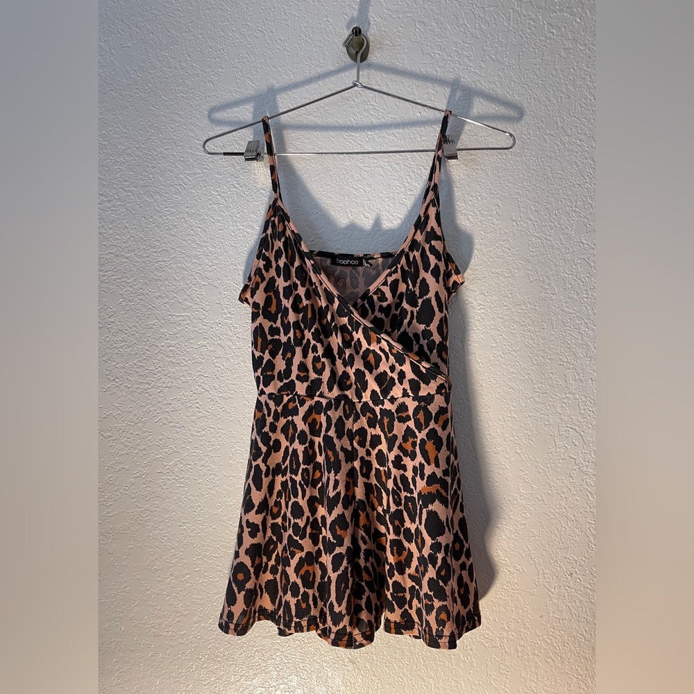 Boohoo Leopard Print Romper